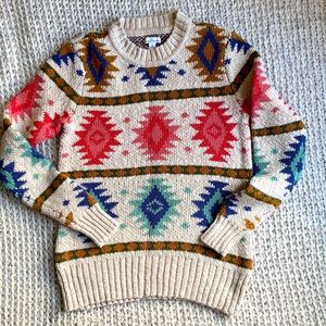 LL Bean Signature Thick Argyle Sweater